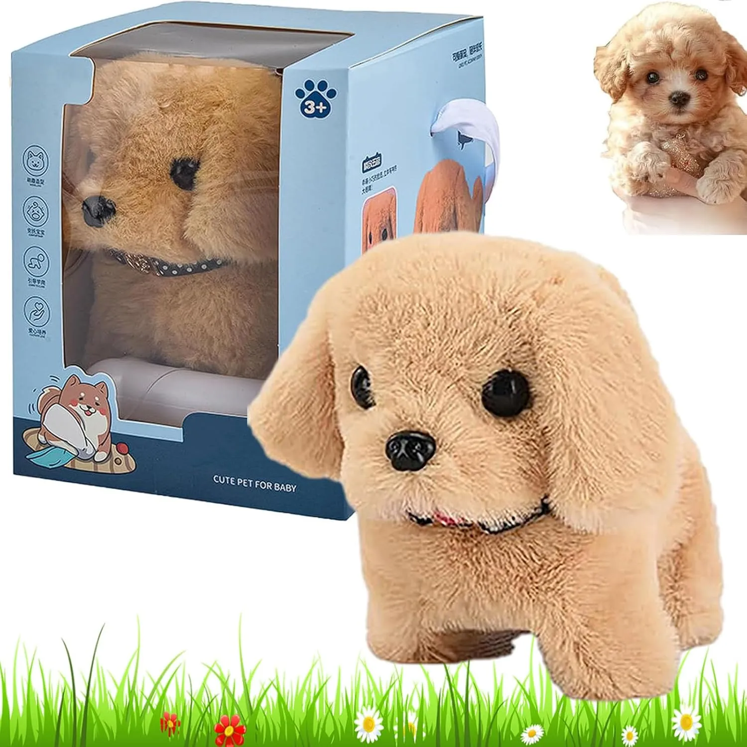 Robot Dog - Robot Puppy, Nico My Realistic Robots Puppy, Electronic Interactive Plush Puppys Toy, Robots Dog That Acts Like a Real Dogs for Sitting, Barking, Walking and Running (E)