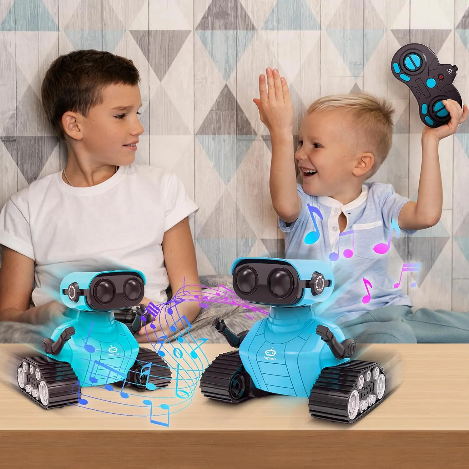 Robot Toy - Rechargeable Emo RC Robot with Auto-Demo for Kids, Age 3  - Blue