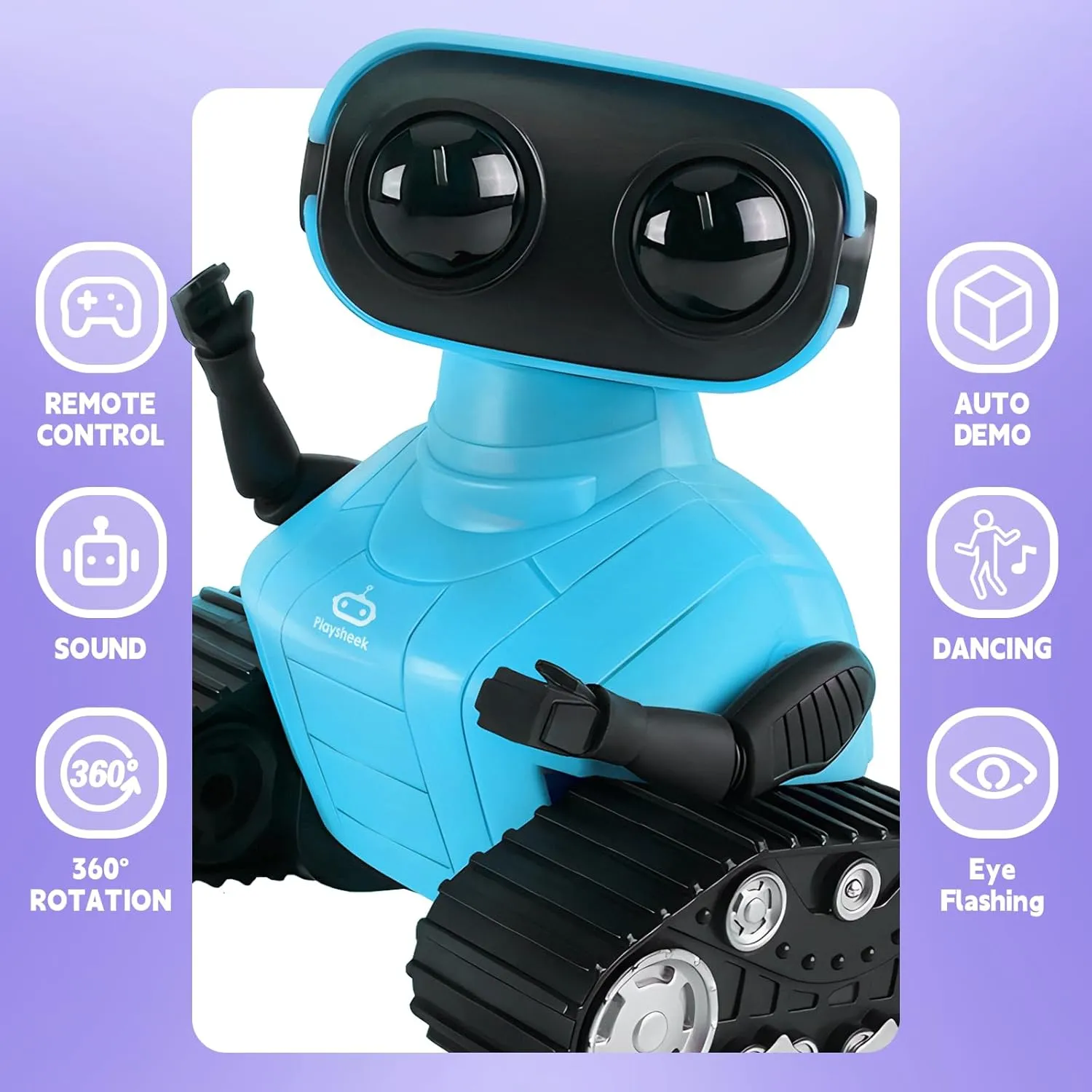 Robot Toy - Rechargeable Emo RC Robot with Auto-Demo for Kids, Age 3  - Blue