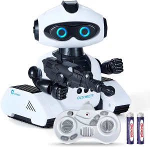 Robot Toys for Kids, Rechargeable Remote Control Robot with Gesture Sensing, Touch Interaction, Voice Recording and DIY Accessories, RC Smart Robots Gifts for Boys and Girls Ages 3-12