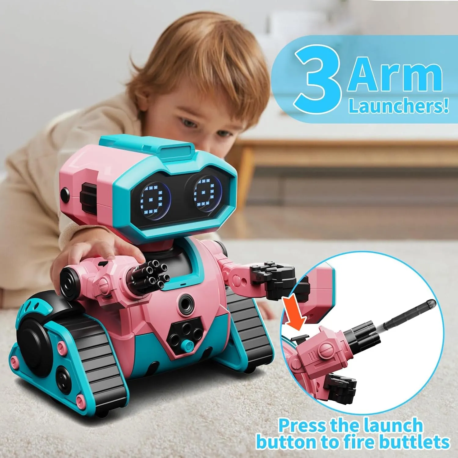 Robot Toys,Remote Control Robot Toy with LED Eyes, Gesture Sensing,Recording Fuction,Dance,Music,RC Robot for Kids Birthday Gift for Boys and Girls of Age 3 and Up