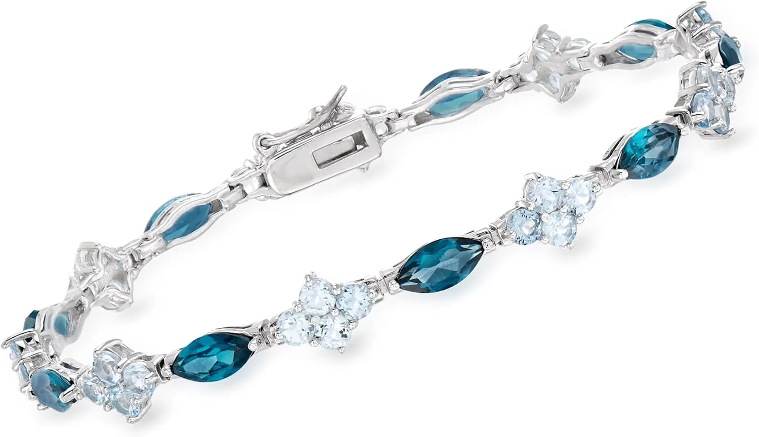 Ross-Simons 10.25 ct. t.w. London and Sky Blue Topaz Bracelet in Sterling Silver. 8 inches