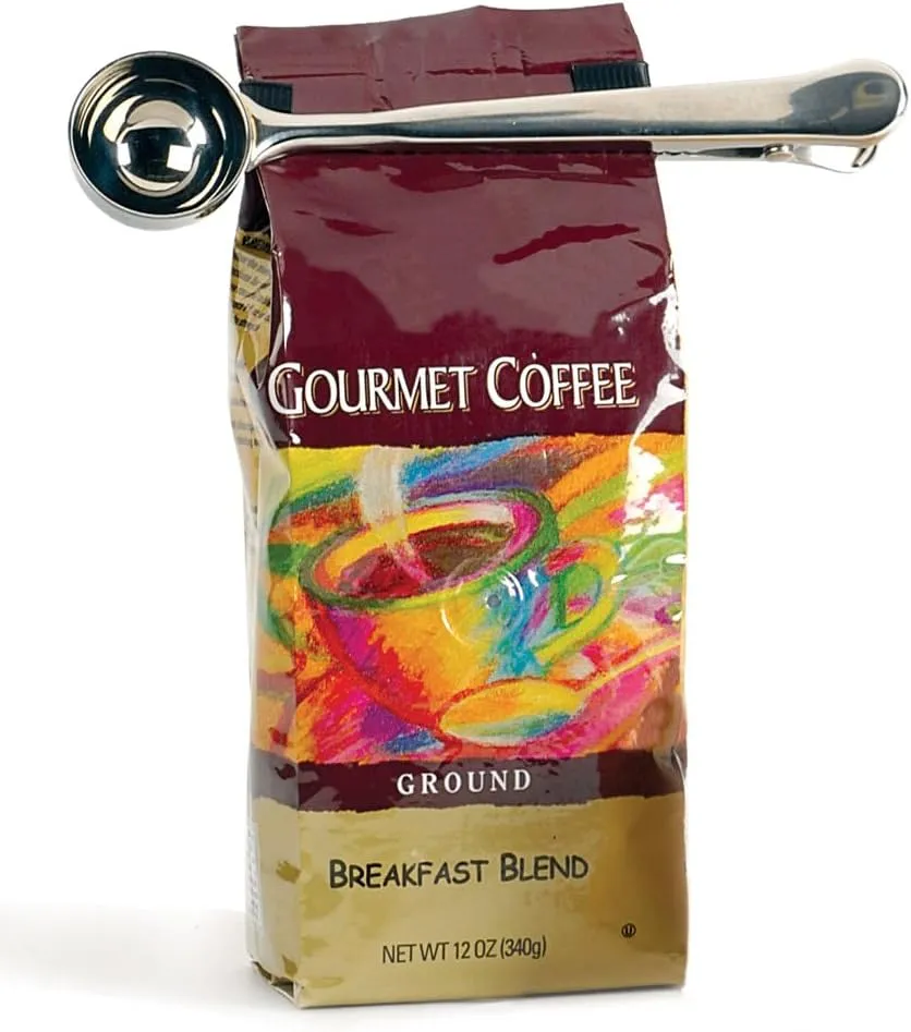 RSVP International Coffee Scoop Collection, 1-1/2 Tablespoon, Clip, Stainless Steel