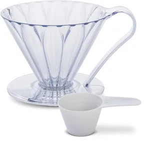 Rynx | Pour Over Coffee Dripper By Sanyo Sangyo: 1-to-4 Cup FLOWER SHAPED Brewer | Smart Drip Coffee Maker And Server | For Freshly Brewed Coffee | Elegant Smart Design For Better Brewing