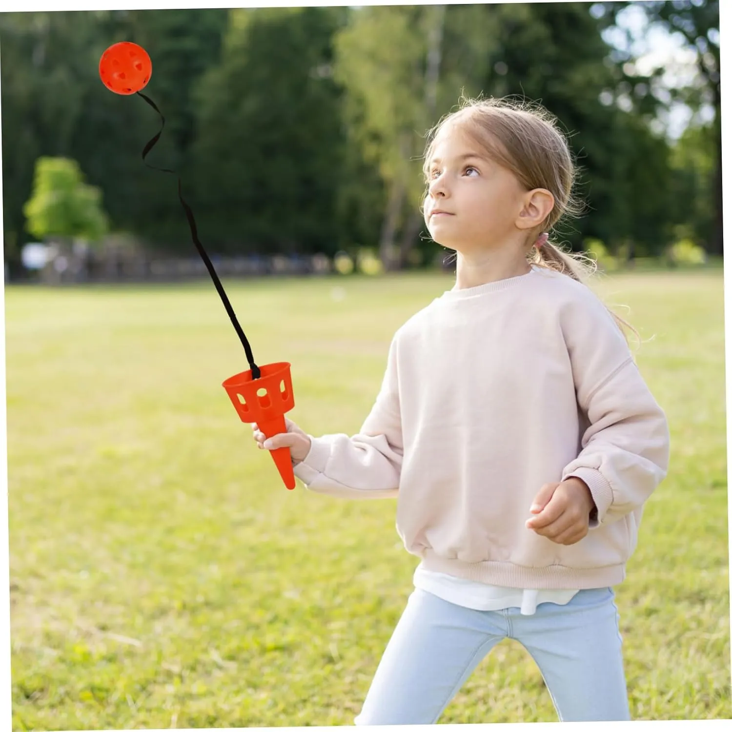 SAFIGLE 3 Sets Children Kids Toss Ball Toy - Outdoor Chuck Ball Game for Toddlers - Includes Blue, Red, and Yellow Balls - Fun Outdoor Activities for Kids Ages 3-5 Box Bowling Trackball