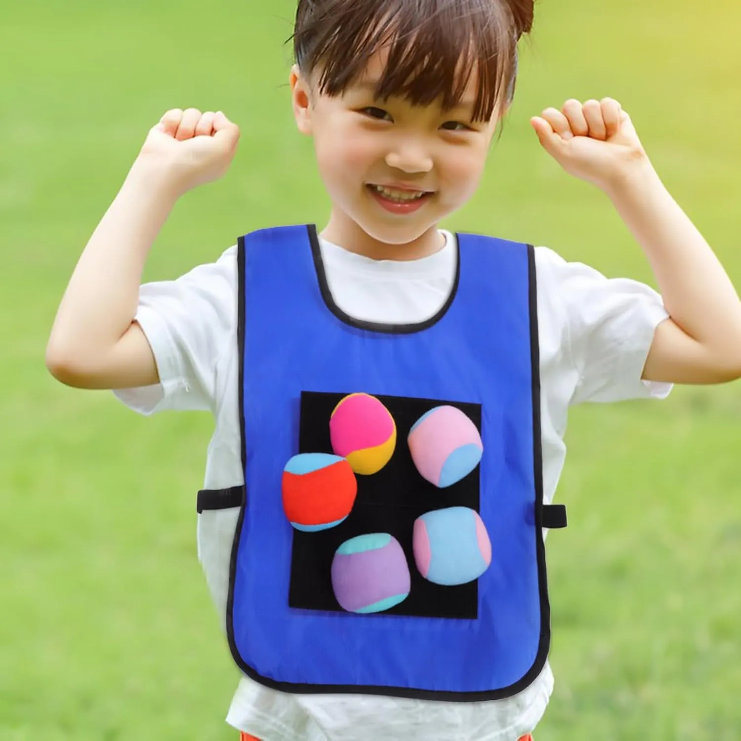 SAFIGLE 36 Pcs Kids Sticky Ball Vest Set for Dodgeball Games, Ball Toss Game Props, Includes Sticky Jersey Vests and Soft Foam Dodgeballs Ball and Catch Game Dodgeball Game Dodgeball Game Vests