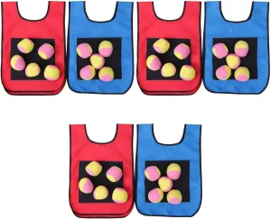 SAFIGLE 36 Pcs Kids Sticky Ball Vest Set for Dodgeball Games, Ball Toss Game Props, Includes Sticky Jersey Vests and Soft Foam Dodgeballs Ball and Catch Game Dodgeball Game Dodgeball Game Vests