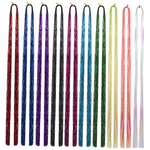 SAFIGLE Colorful Braided Hair Rope 20 Pcs Hair Tinsel Kit Glittering Effect Strands Extensions Accessories Set