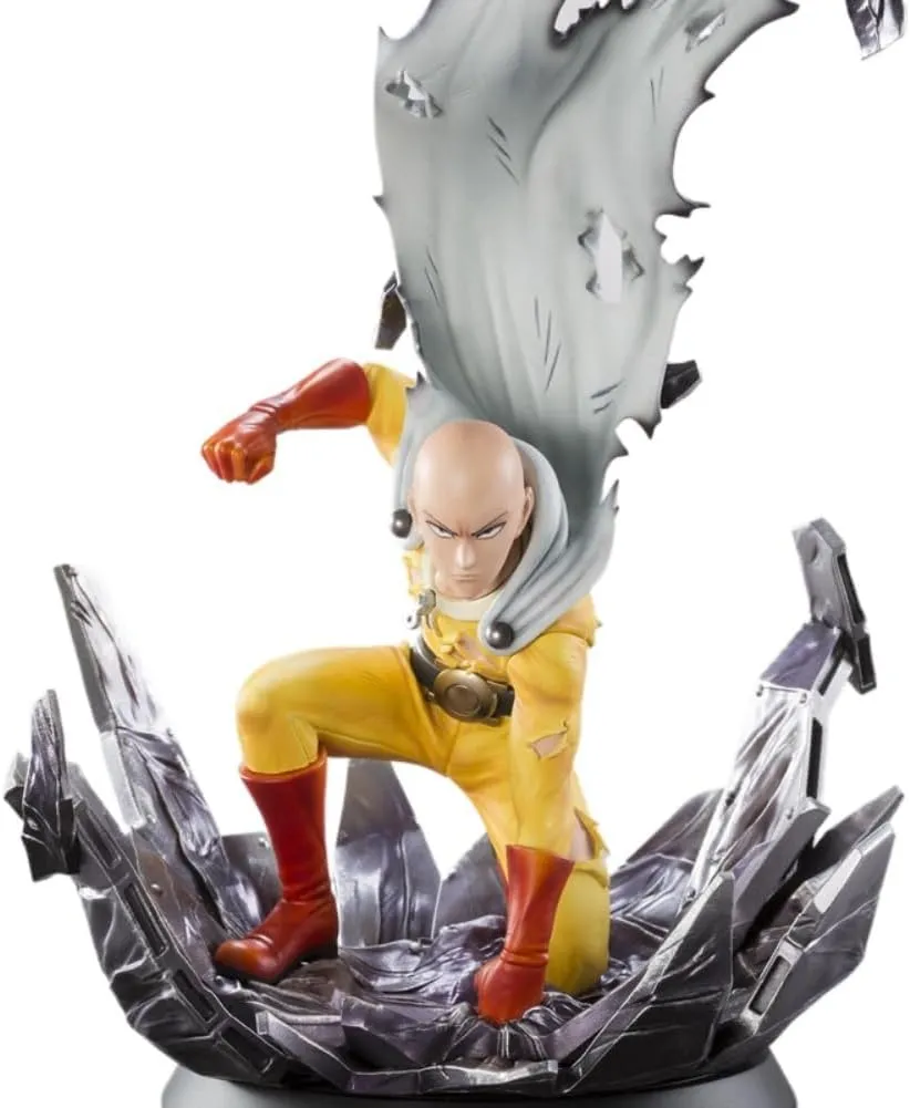 Saitama Anime Figure Statue 45cm One Punch Man Saitama Bald Cloak Man Anime Figure Figures Models Statue Models Boys Collectible