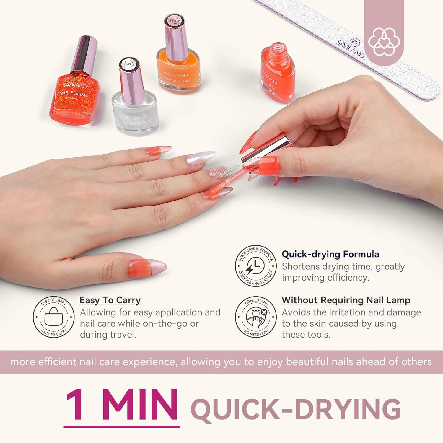 SAVILAND Regular Nail Polish Set Beginner: 12 Colors Quick Dry Nail Polish Non Gel 0.34 oz Translucent Nudes Nail Lacquer Kit with Base-Top Polish Acrylic Manicure Set for Fingernail Toenail Art