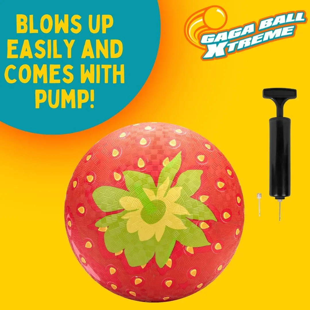 SCS Direct Gaga Ball Playground Balls (8.5 inches) w Air Pump- Durable Rubber Pack for Recess Dodgeball, Kickball, Gagaball Official Play & School -Fun Outdoor Toys & Gifts for Kids