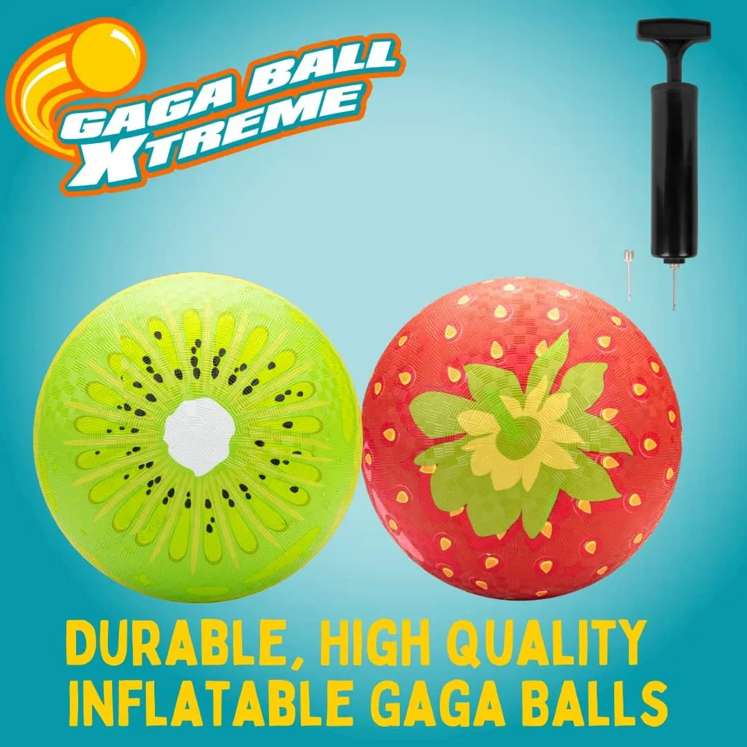 SCS Direct Gaga Ball Playground Balls (8.5 inches) w Air Pump- Durable Rubber Pack for Recess Dodgeball, Kickball, Gagaball Official Play & School -Fun Outdoor Toys & Gifts for Kids