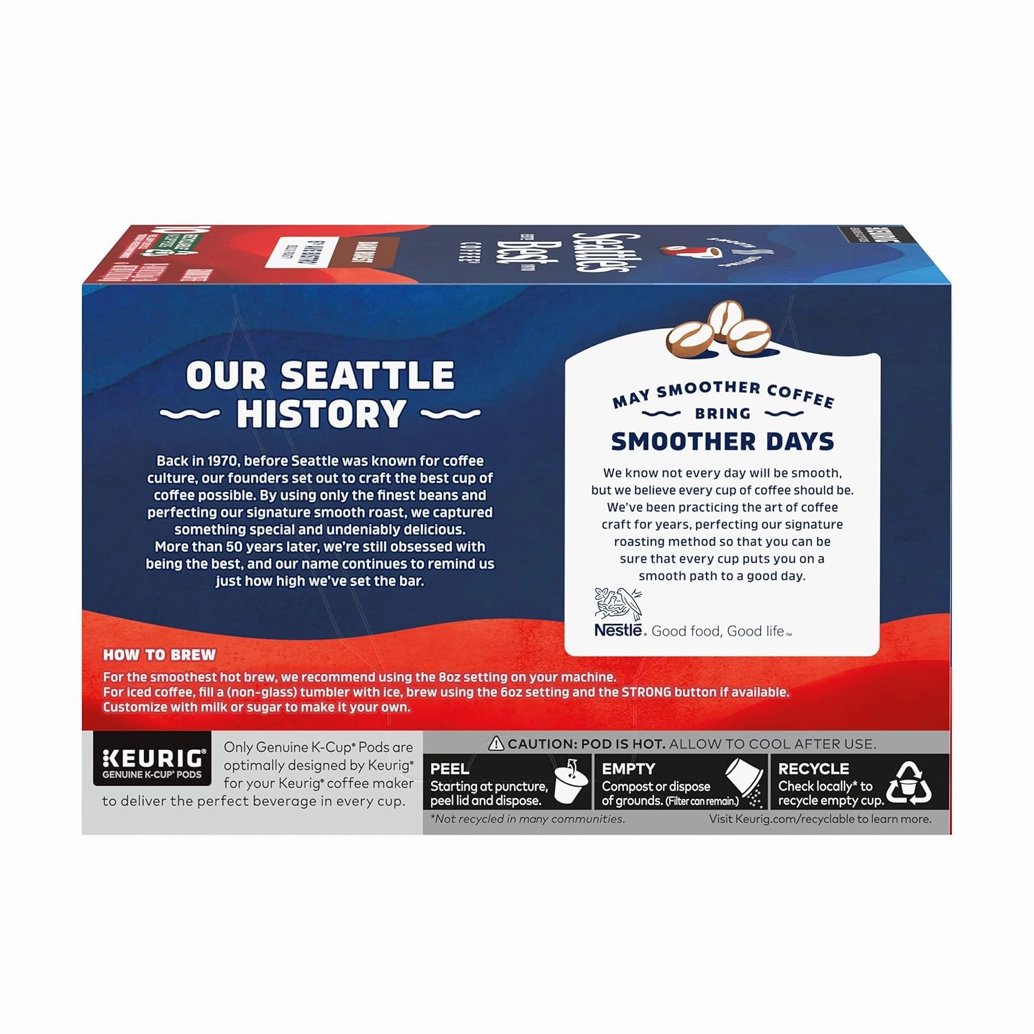 Seattle's Best Coffee 6th Avenue Bistro Dark Roast K-Cup Pods | 6 boxes of 10 (60 Total Pods)