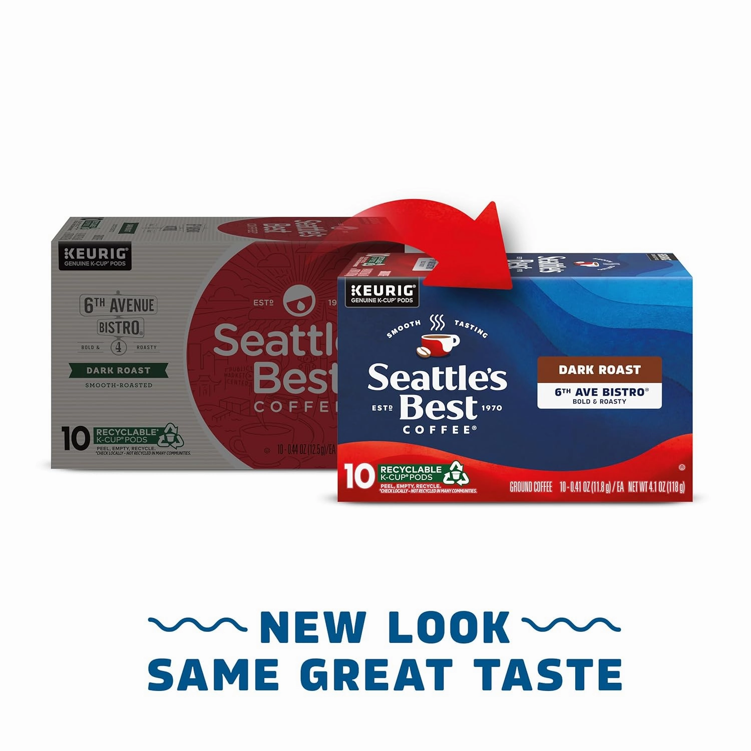 Seattle's Best Coffee 6th Avenue Bistro Dark Roast K-Cup Pods | 6 boxes of 10 (60 Total Pods)