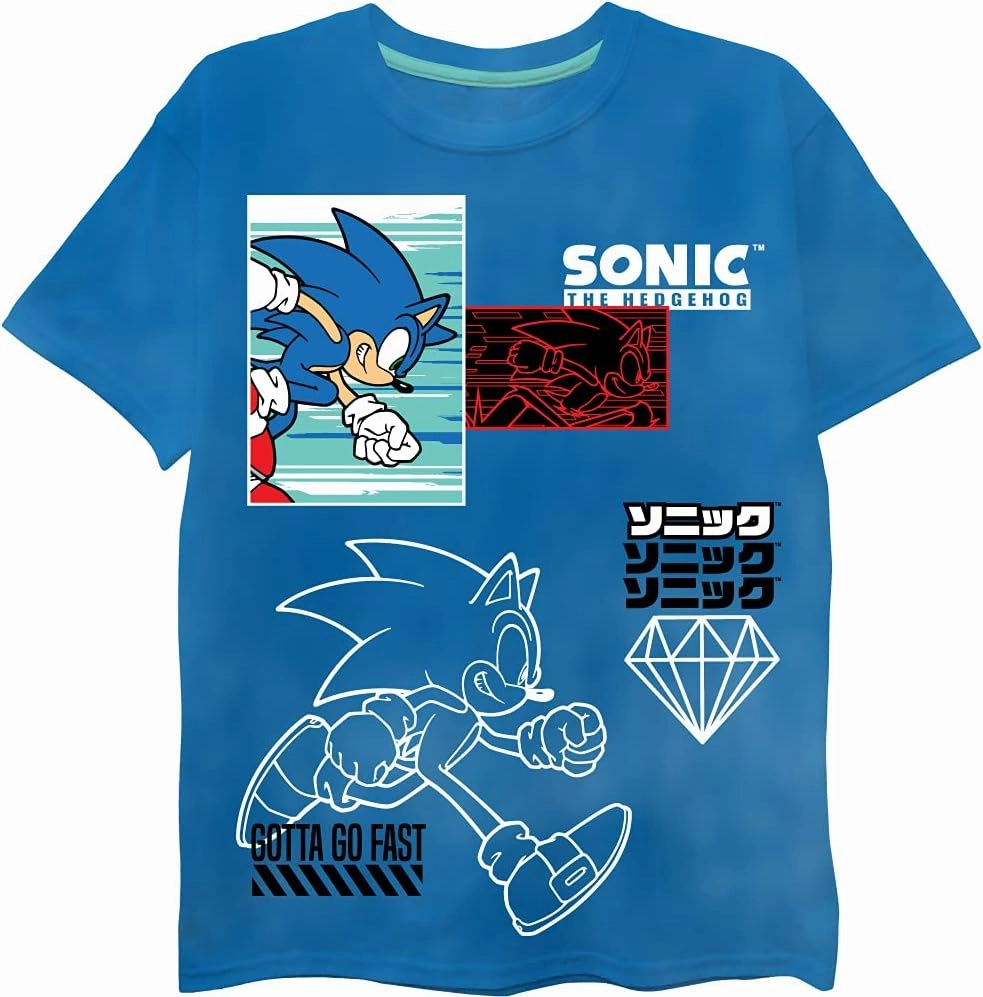 Sega Boys' Little Sonic The Hedgehog 2 Pack Short Sleeve T-Shirt Bundle