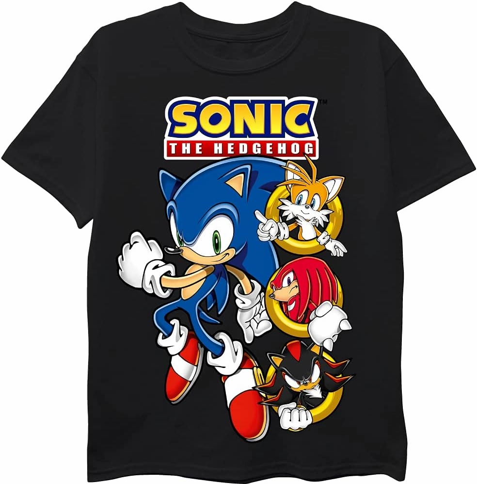 Sega Boys' Little Sonic The Hedgehog 2 Pack Short Sleeve T-Shirt Bundle
