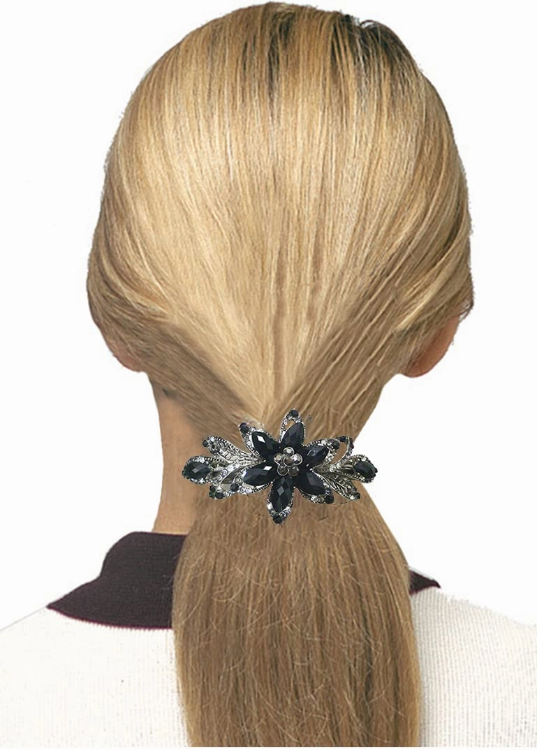 Set of 3 3 Styles Butterfly/Flower Barrette 0053HP0014jet0052coolGray-3