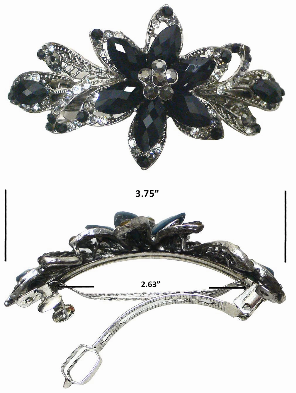 Set of 3 3 Styles Butterfly/Flower Barrette 0053HP0014jet0052coolGray-3