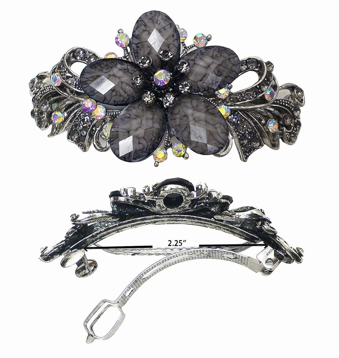 Set of 3 3 Styles Butterfly/Flower Barrette 0053HP0014jet0052coolGray-3