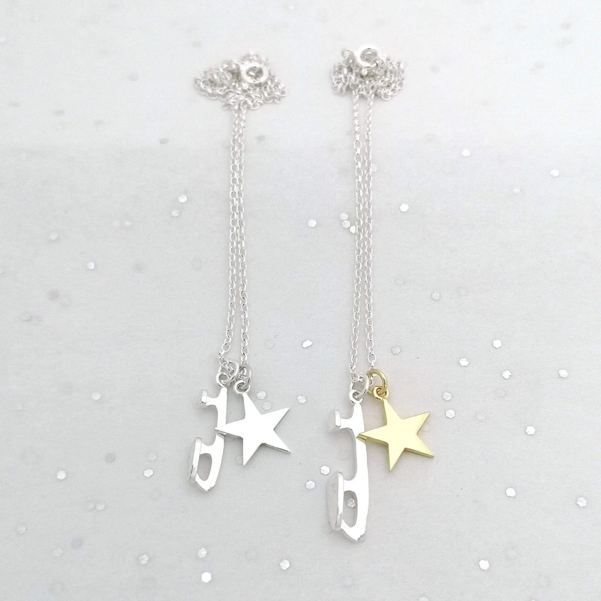 'Shine Bright' Silver Ice Skating Necklace