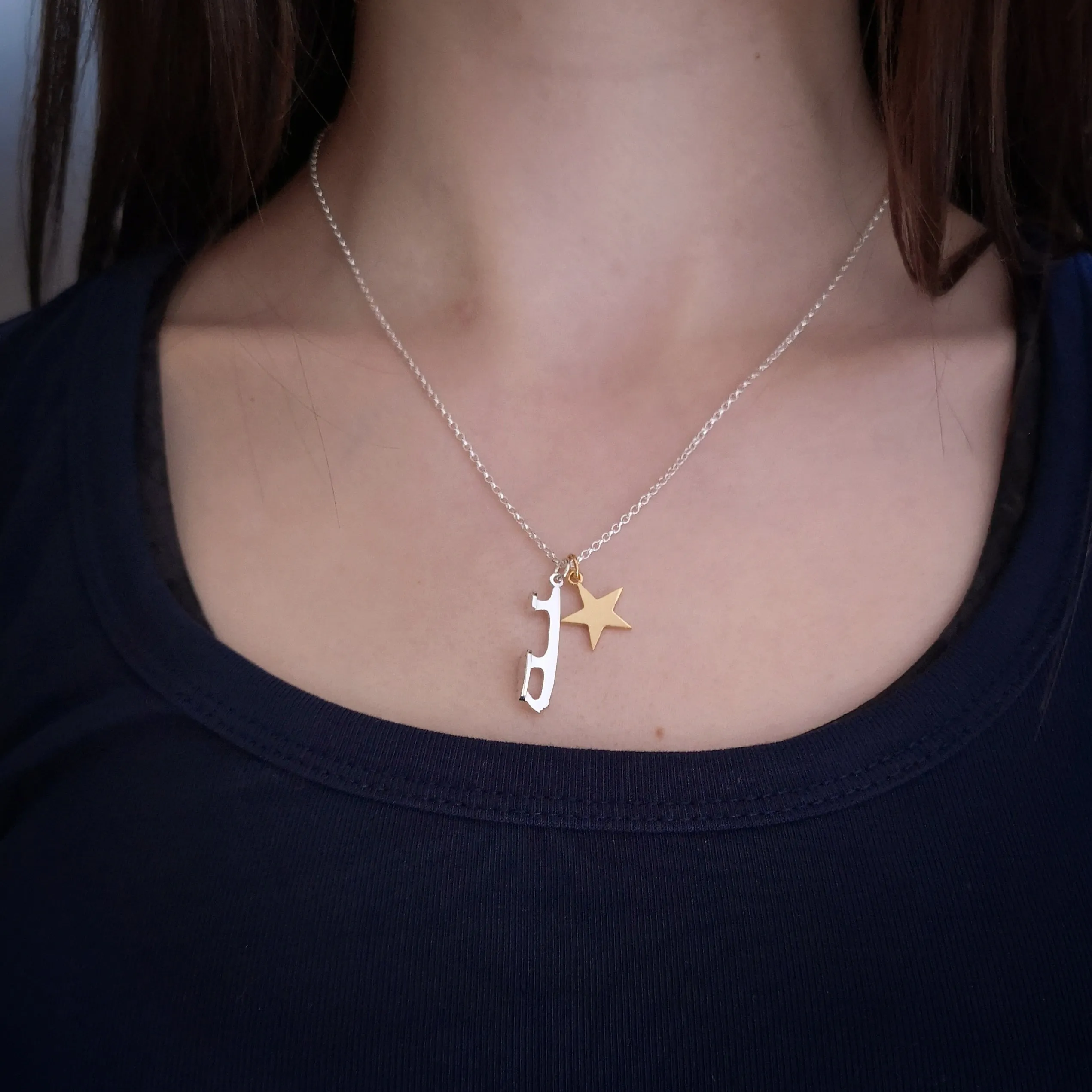 'Shine Bright' Silver Ice Skating Necklace