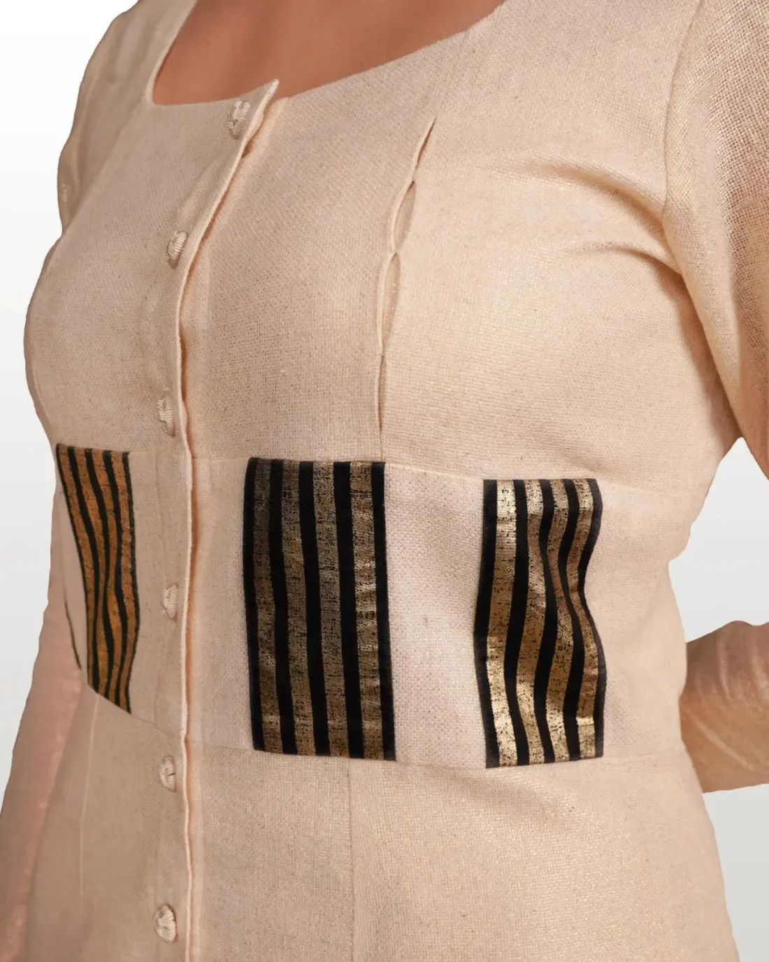 Shiny Beige Jute Matching Set