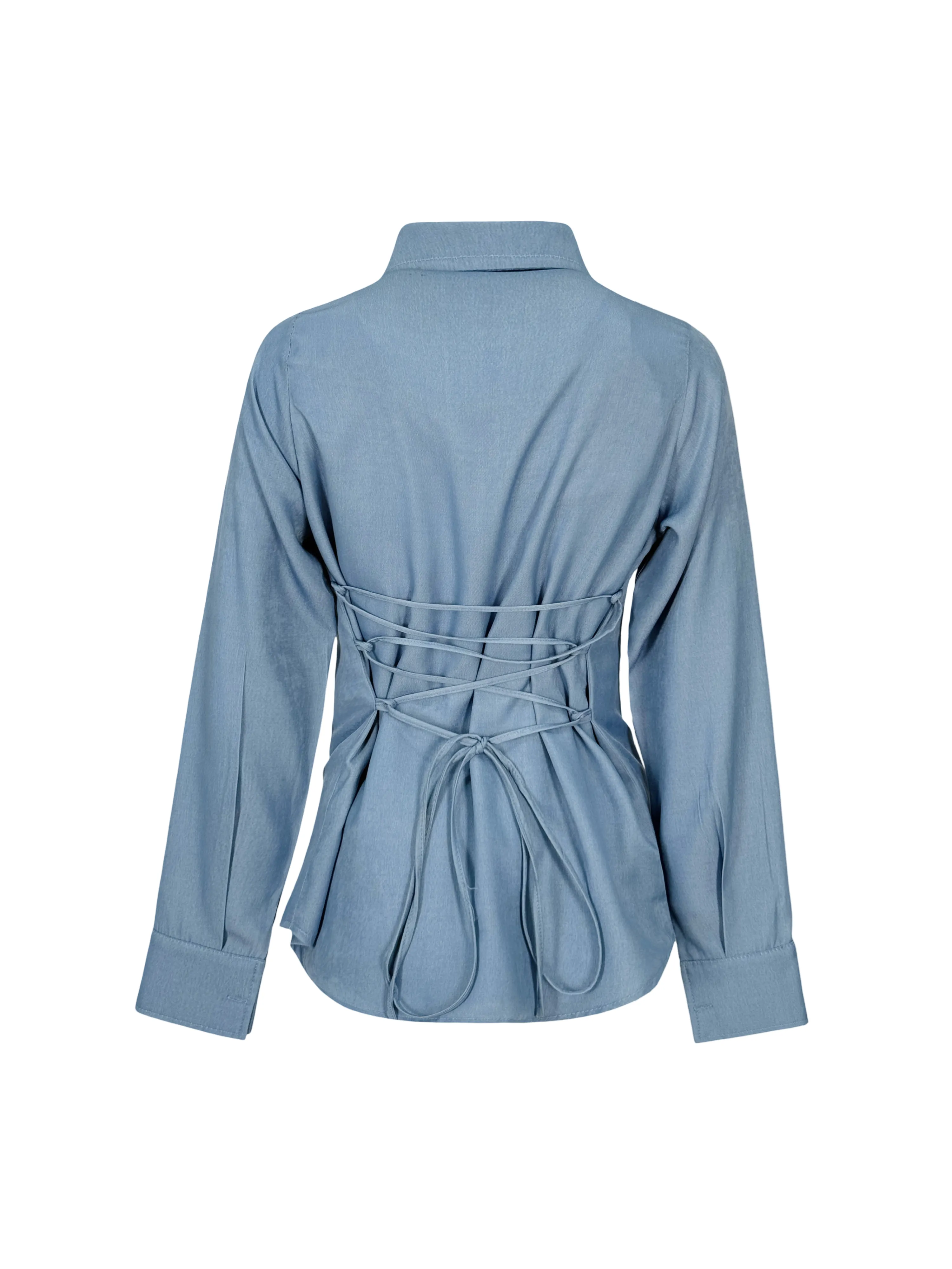 Shiny Denim Set Shirt