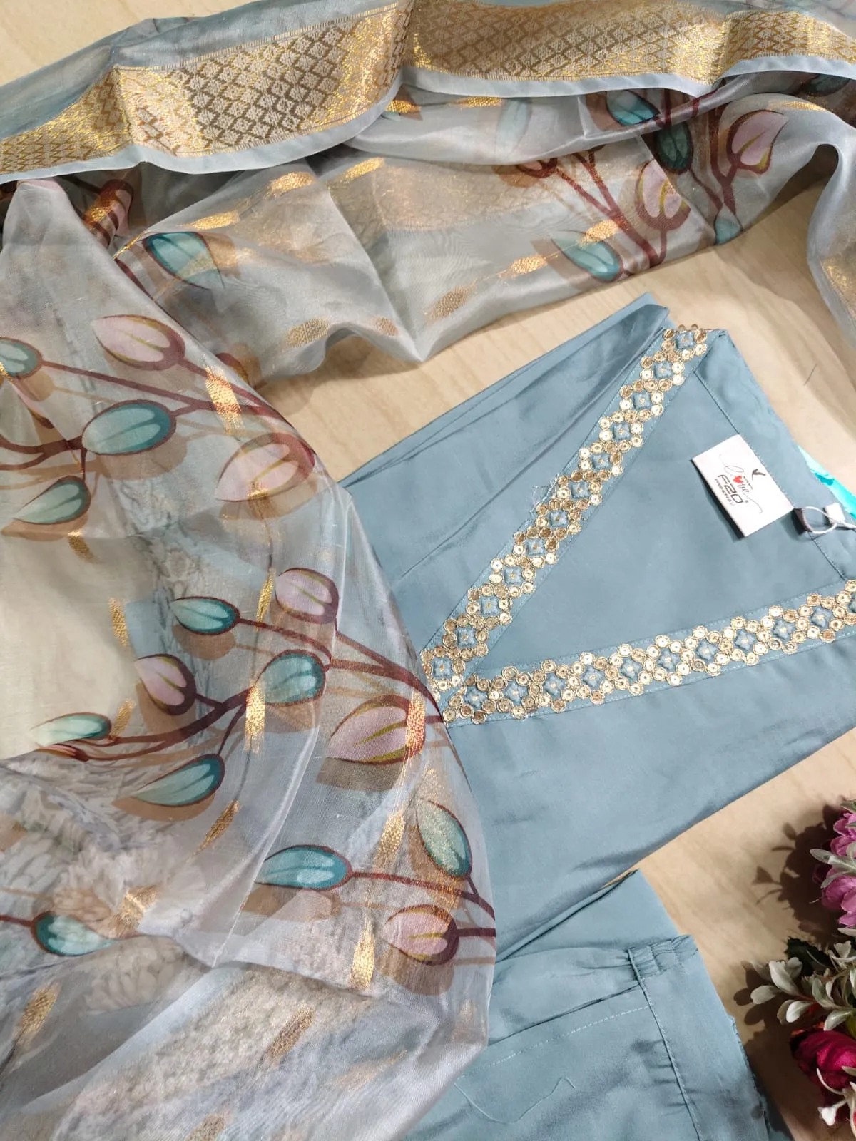 shiny dupatta set SSD08