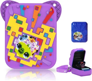 Silicone Cover Case for Bitzee Disney Interactive Toy Digital Pet and Case,Case with Lanyard,Protective Case Holder Skin for Bitzee Virtual Electronic Pets for Girls & Boys Purple