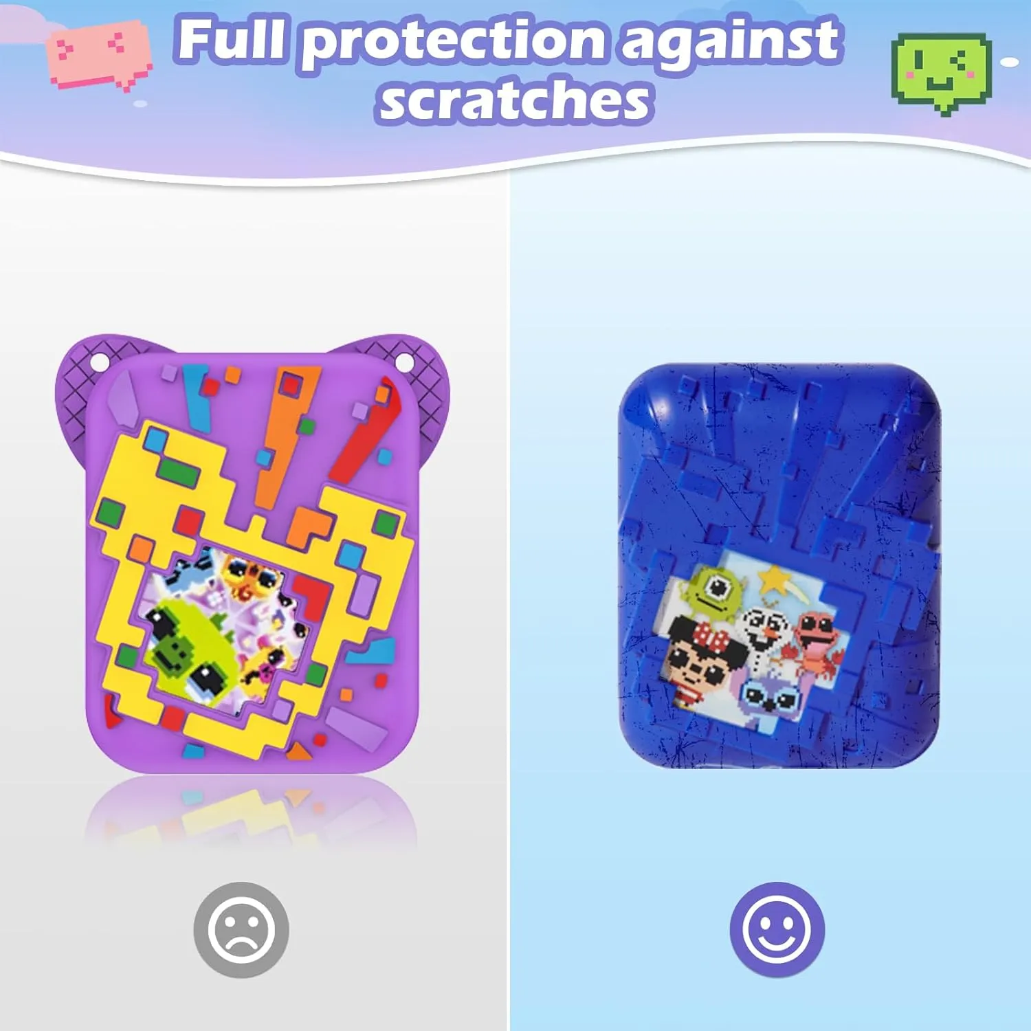 Silicone Cover Case for Bitzee Disney Interactive Toy Digital Pet and Case,Case with Lanyard,Protective Case Holder Skin for Bitzee Virtual Electronic Pets for Girls & Boys Purple