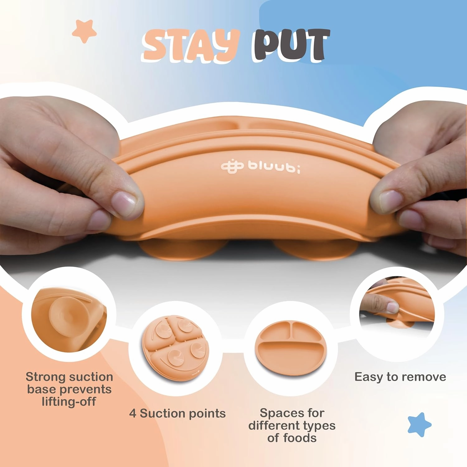 Silicone Baby Feeding Set - Infant Tableware for First Foods & Baby, Led Weaning (0  Months), Easy to Clean, Durable, Perfect for Baby Boy or Girl, Solid Feeding - Peach - Deluxe
