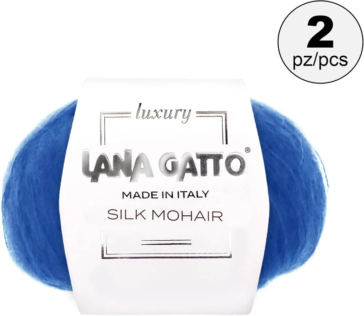Silk Mohair Luxury Yarns, Premium and Soft Blend for Knitting, Made in Italy (Blue - 30146, 2)