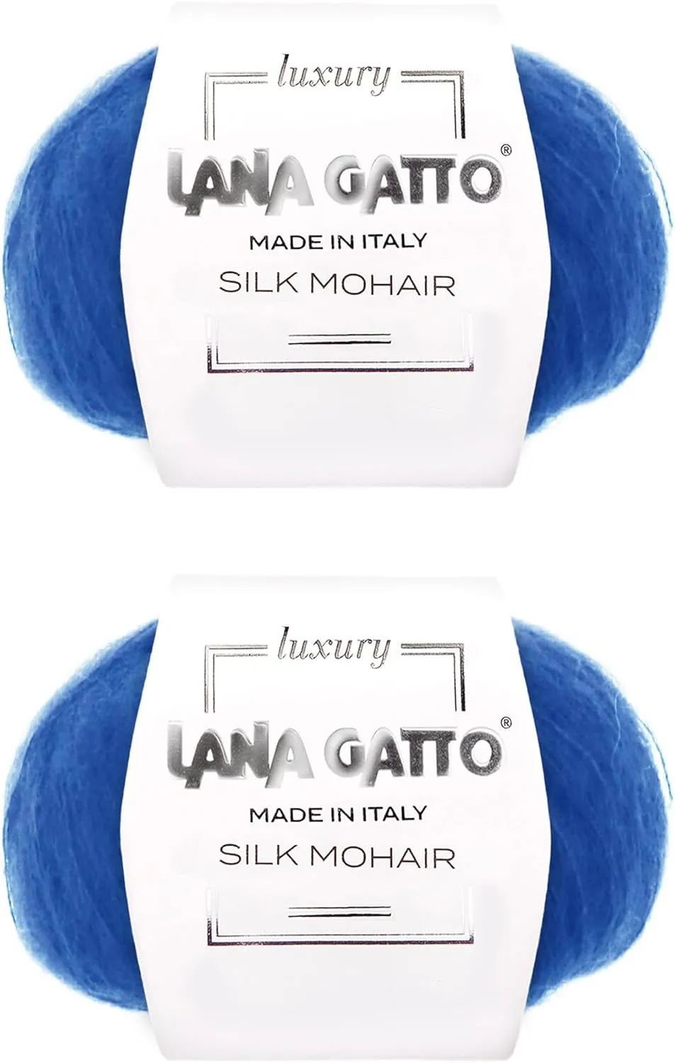 Silk Mohair Luxury Yarns, Premium and Soft Blend for Knitting, Made in Italy (Blue - 30146, 2)