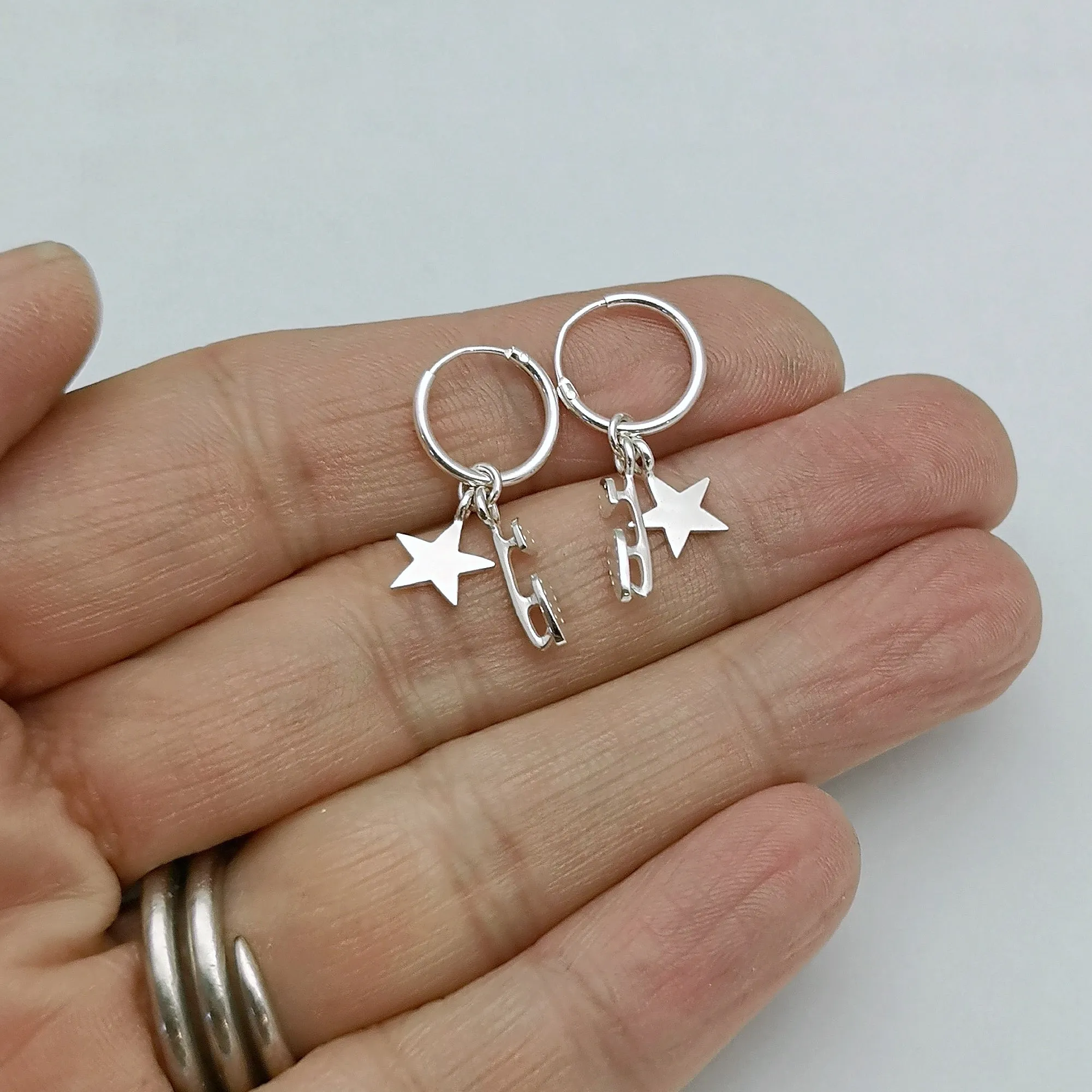Silver 'Shine Bright' Hoop Earrings
