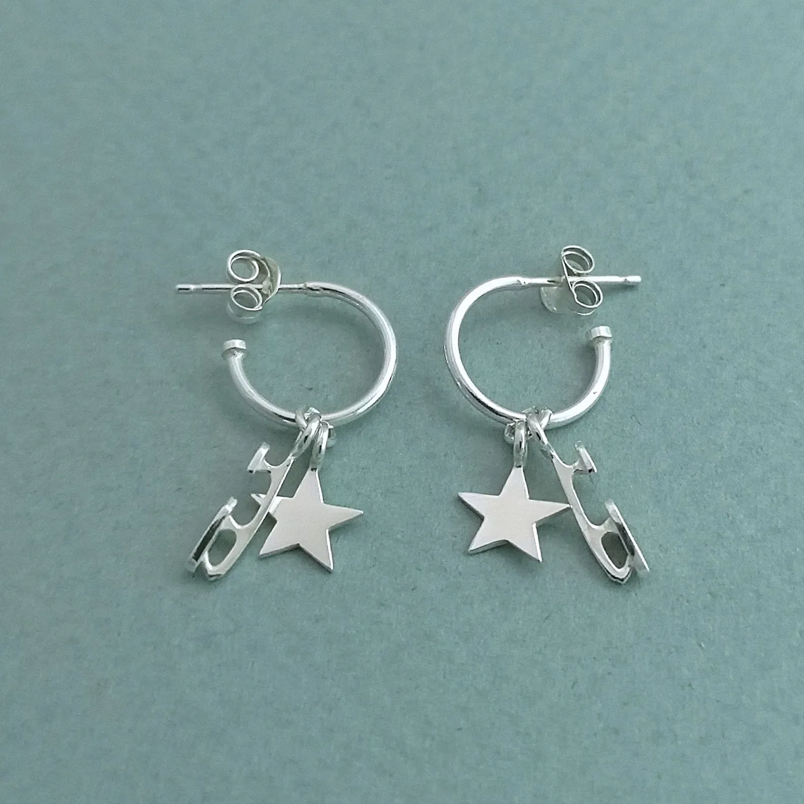 Silver 'Shine Bright' Hoop Earrings