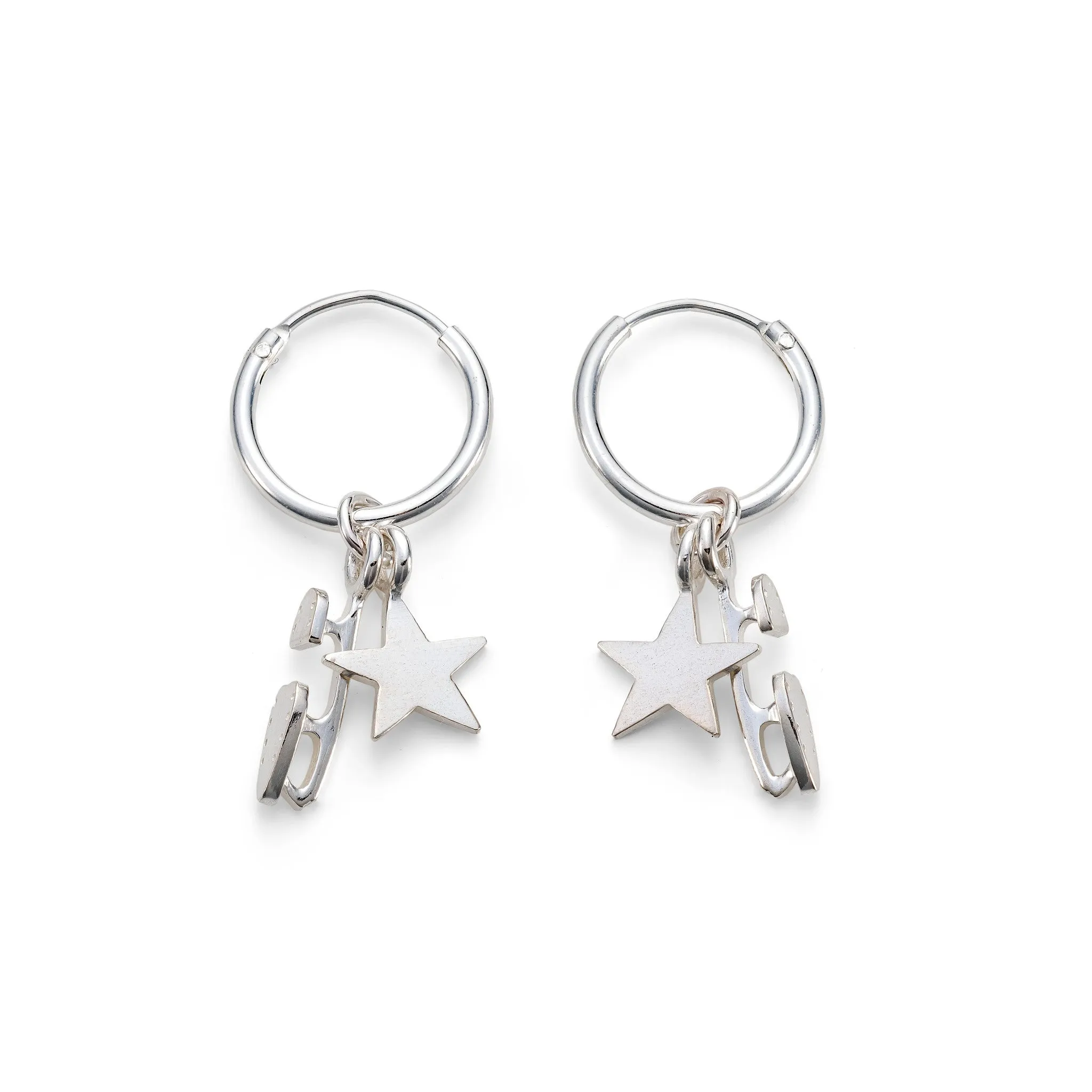 Silver 'Shine Bright' Hoop Earrings