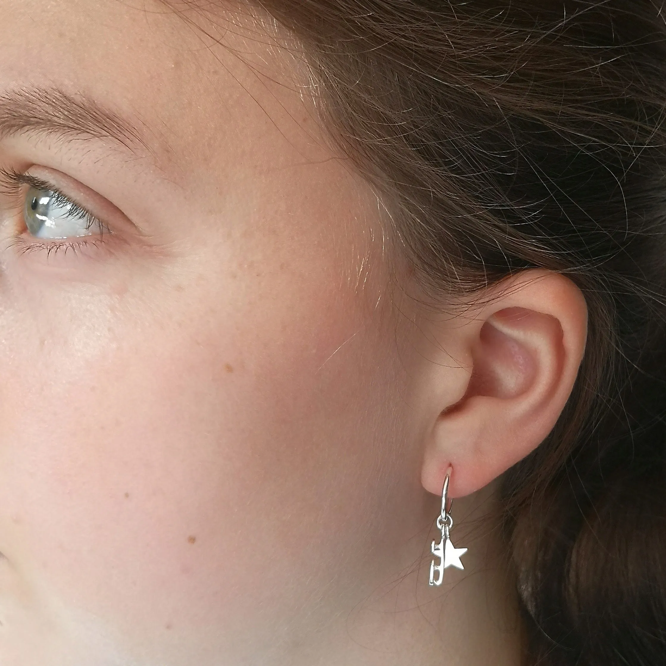 Silver 'Shine Bright' Hoop Earrings