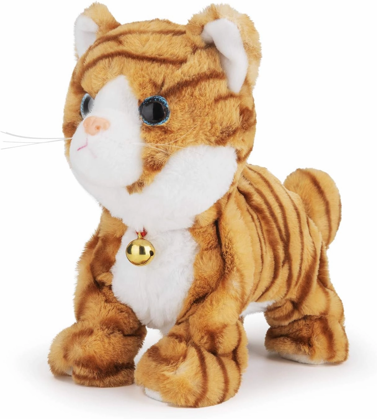 Smalody Interactive Electronic Plush Toy - Upgrade with LED Light Eyes Animated Sound Control Electronic Pet, Robot Cat Kitten Toys Gifts for Boys & Girls Kids Birthday Christmas (Yellow)