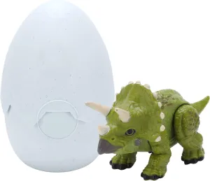 Smart Dinosaur Egg Toy, Robot Dinosaur Toy Vivid Dinosaur Hatch Toy with Touch Sensor Light for Boys Girls (Triceratops)