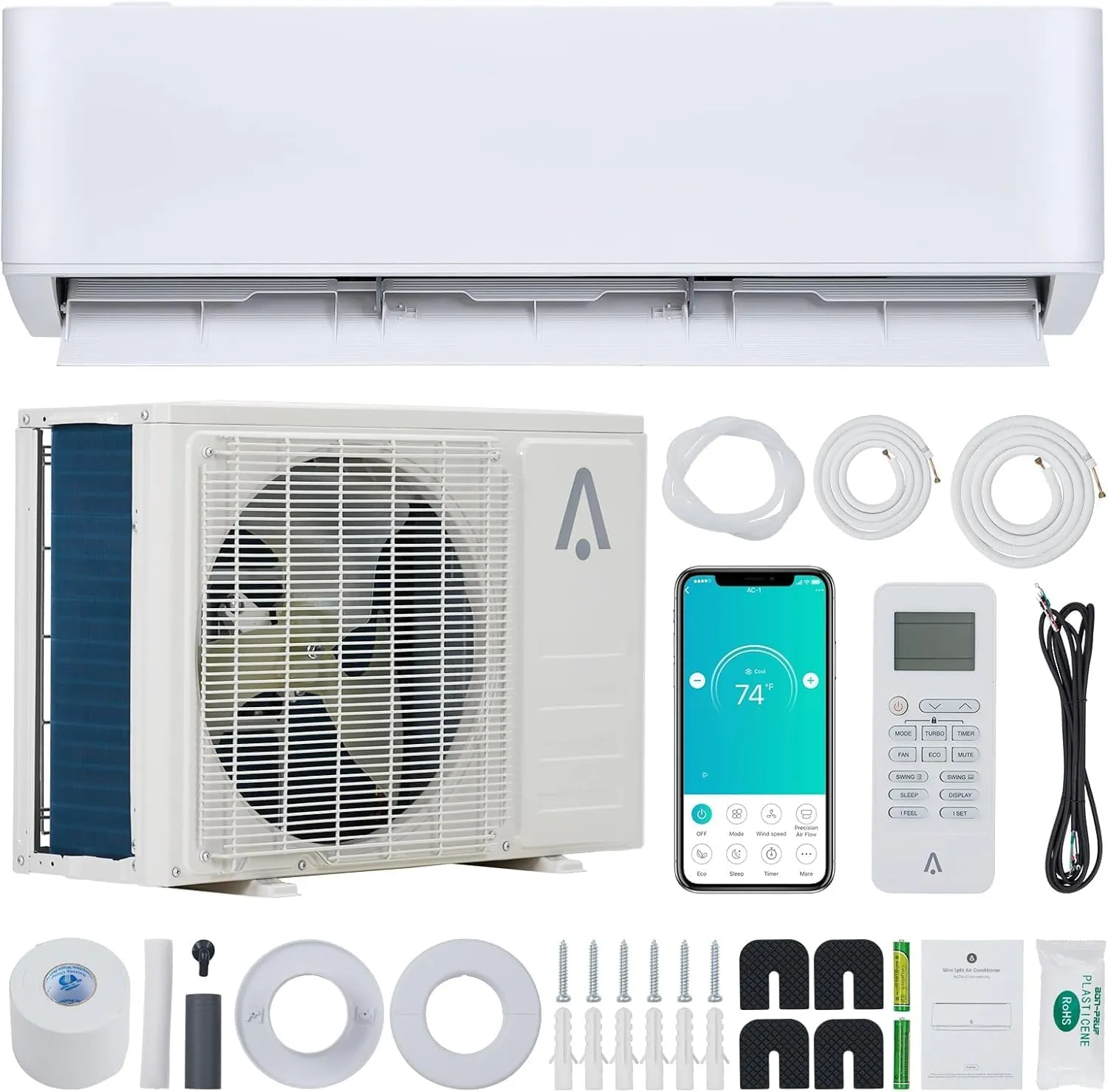 Smart Inverter AC/Heater, Cools 1250 Sq. Ft, Alexa, JustSmart