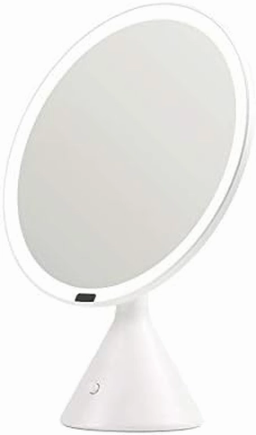 Smart Makeup Mirror Desktop Large Round Mirror Girl Dressing Mirror Desktop Beauty Makeup Led Fill Light Makeup Mirror (Color : B) (A)