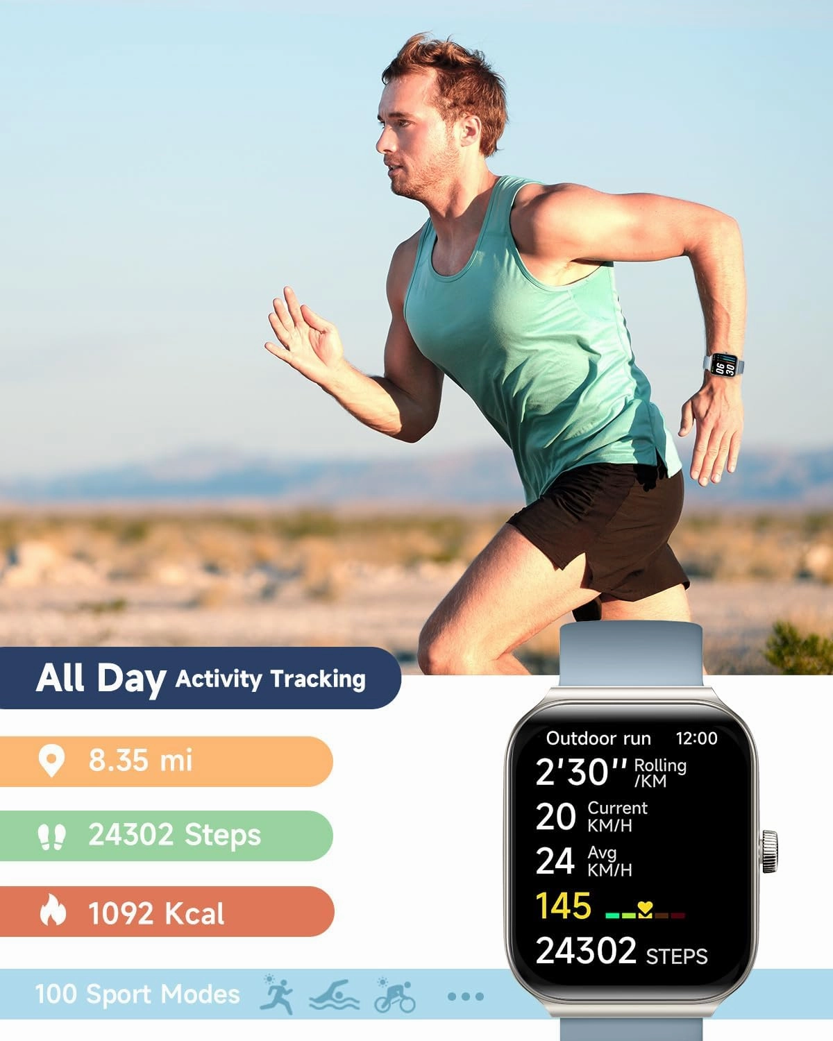 Smart Watch for Men Women Alexa Built-in, 1.95" Fitness Tracker with Answer/Make Calls, IP68 Waterproof/Heart Rate/Sleep Tracker/100 Sports, Fitness Watch Compatible iOS Android