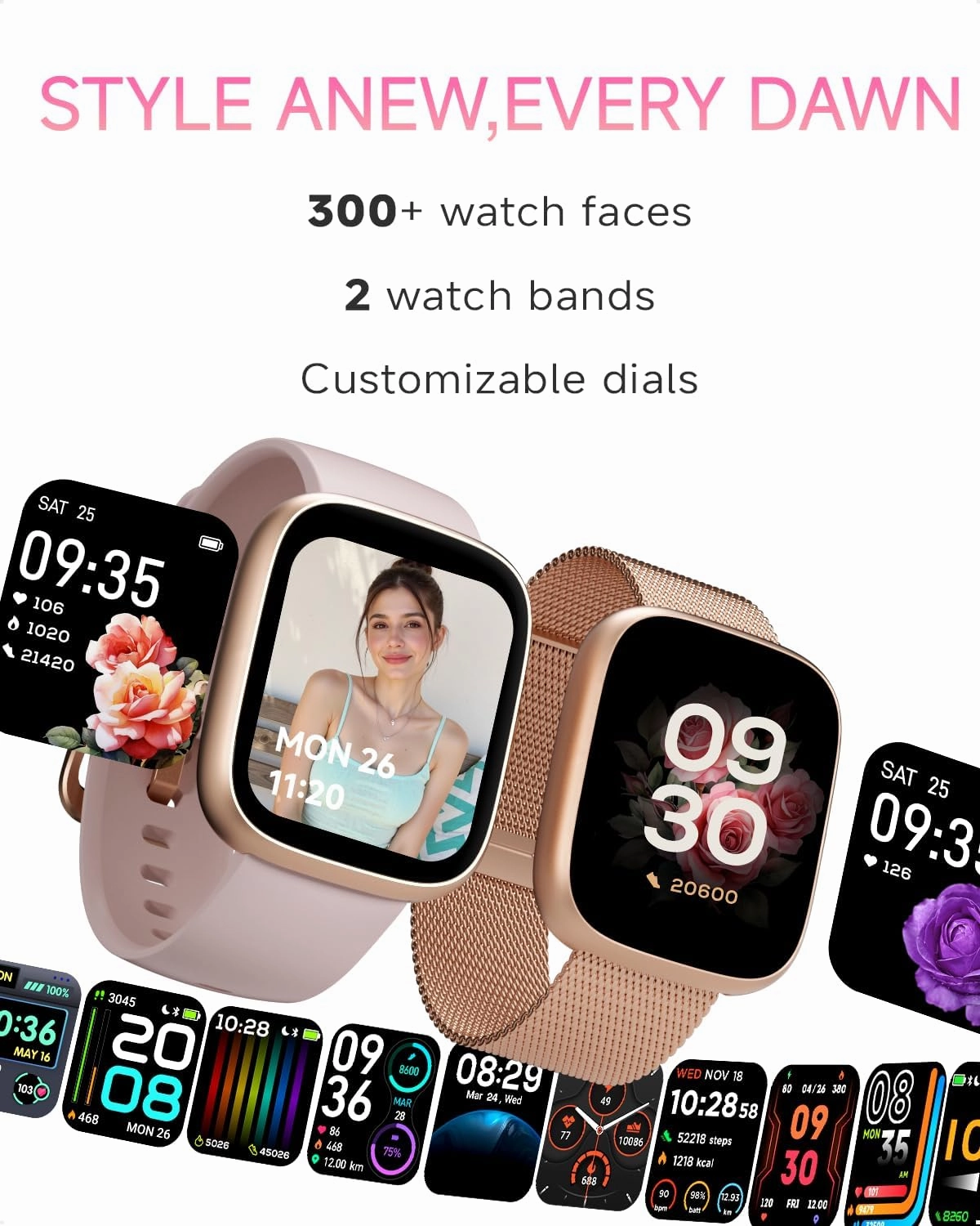 Smart Watch for Women, No Phone No APP Needed,1.83" Fitness Tracker Watch with Heart Rate/Step Tracker/Pedometer/Sleep, IP68 Waterproof Metal Smartwatch Calls Compatible iOS Android
