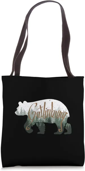 Smoky Mountains Forest Gatlinburg Tennessee Bear Silhouette Tote Bag