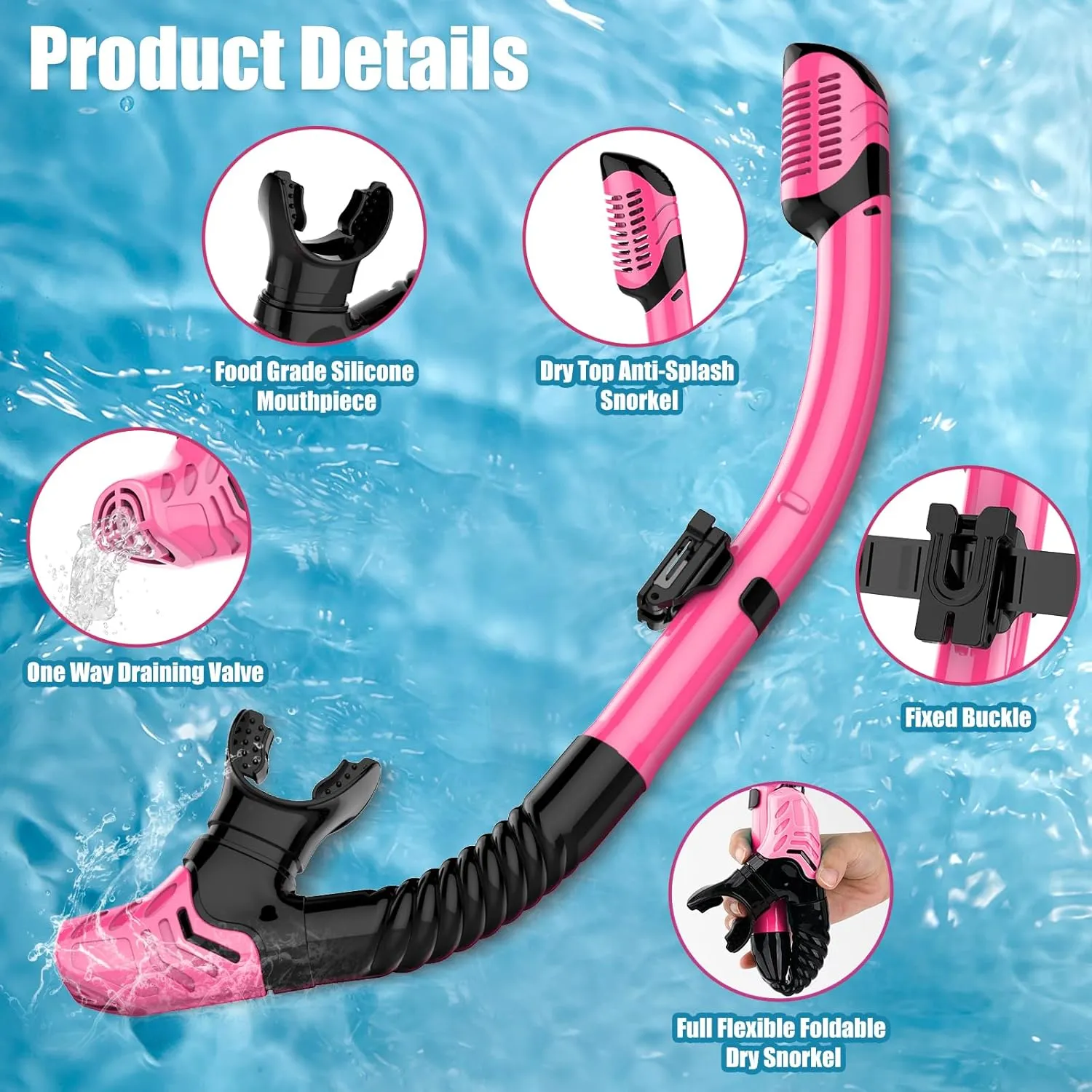 Snorkeling Gear for Adults, Dry-Top Snorkel Set Scuba Diving mask, Snorkel Mask, Panoramic Anti-Leak Anti-Fog Tempered Glass Lens, Swimming Training Snorkeling Packages