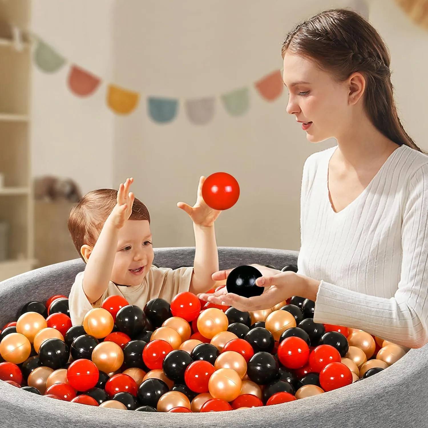 Soft Plastic Ball Pit Balls, 100 200 500pcs Plastic Toy Balls for Kids, Crush Proof Stress Balls for Baby Toddler Birthday Party, Ball Pits Play Tent, Baby Pool Water Toys, Party Decoration