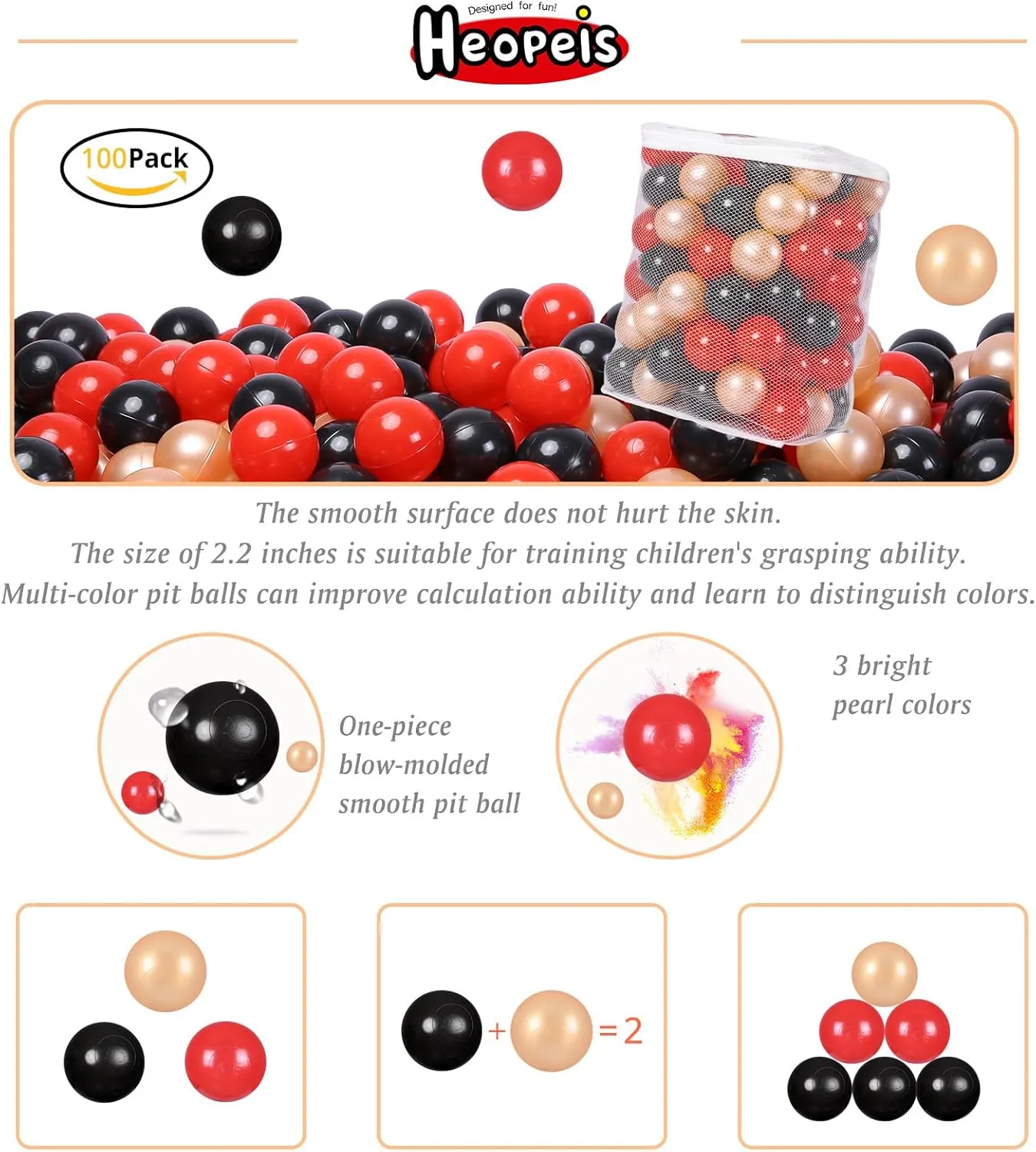 Soft Plastic Ball Pit Balls, 100 200 500pcs Plastic Toy Balls for Kids, Crush Proof Stress Balls for Baby Toddler Birthday Party, Ball Pits Play Tent, Baby Pool Water Toys, Party Decoration
