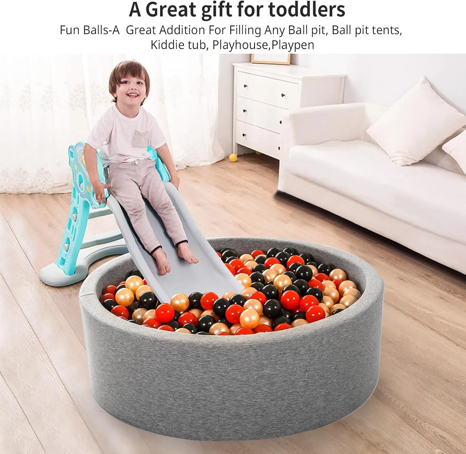 Soft Plastic Ball Pit Balls, 100 200 500pcs Plastic Toy Balls for Kids, Crush Proof Stress Balls for Baby Toddler Birthday Party, Ball Pits Play Tent, Baby Pool Water Toys, Party Decoration