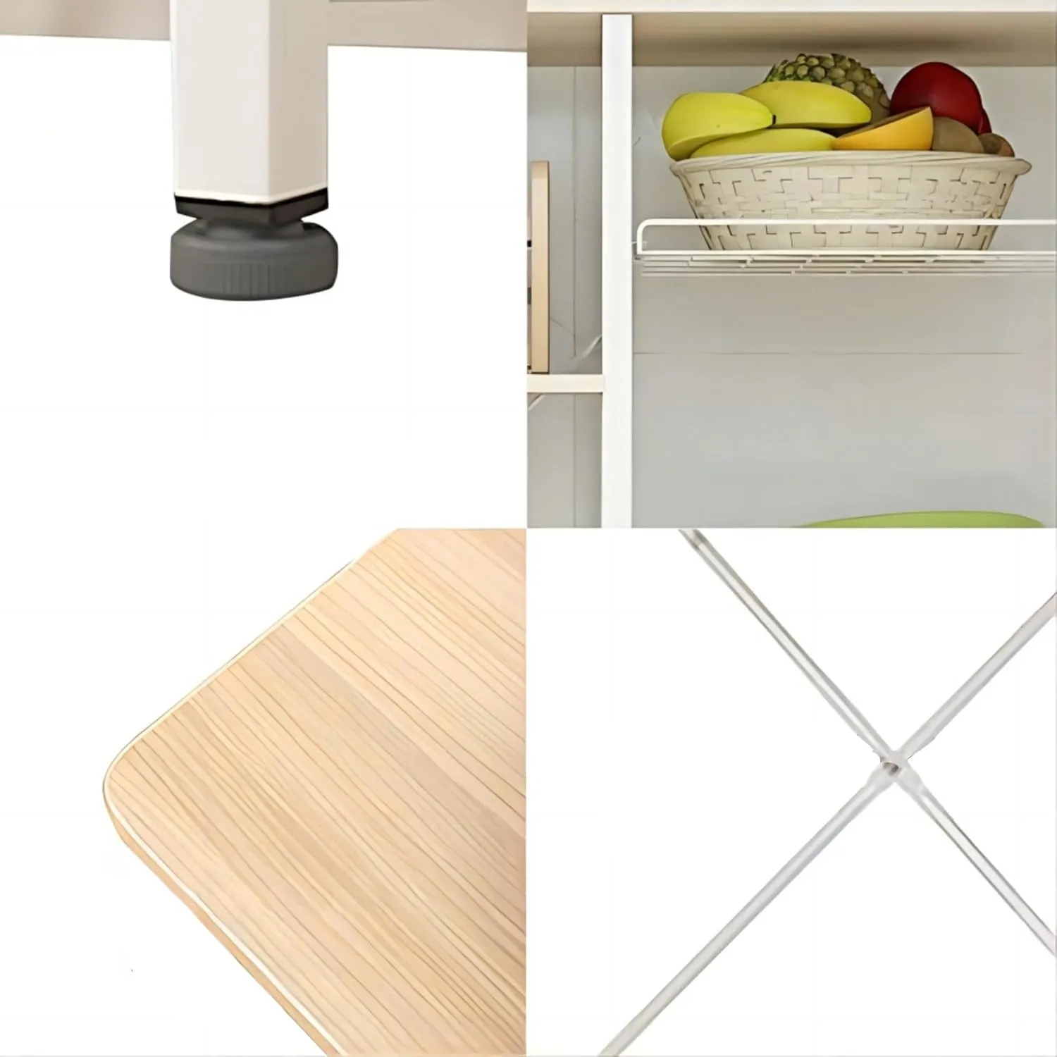 soges Kitchen Bakers Rack with 5 Hooks, Microwave Stand, Coffee Bar Station, Industrial Storage Shelf with Wire Basket, Adjustable Feet, Sturdy Metal Frame for Kitchen, Pantry, Living Room, Maple