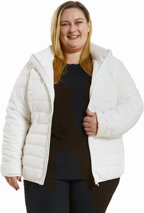 Soularge Women's Plus Size Winter Packable Lightweight Down Coat with Detachable Hood